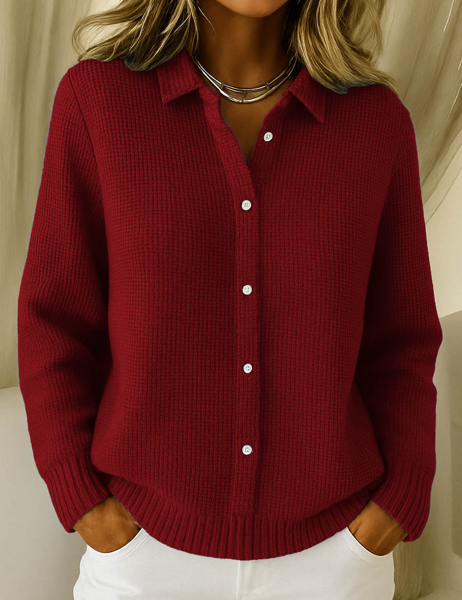 Colette Ashbourne | Blue Button-Up Knit Cardigan Long Sleeve