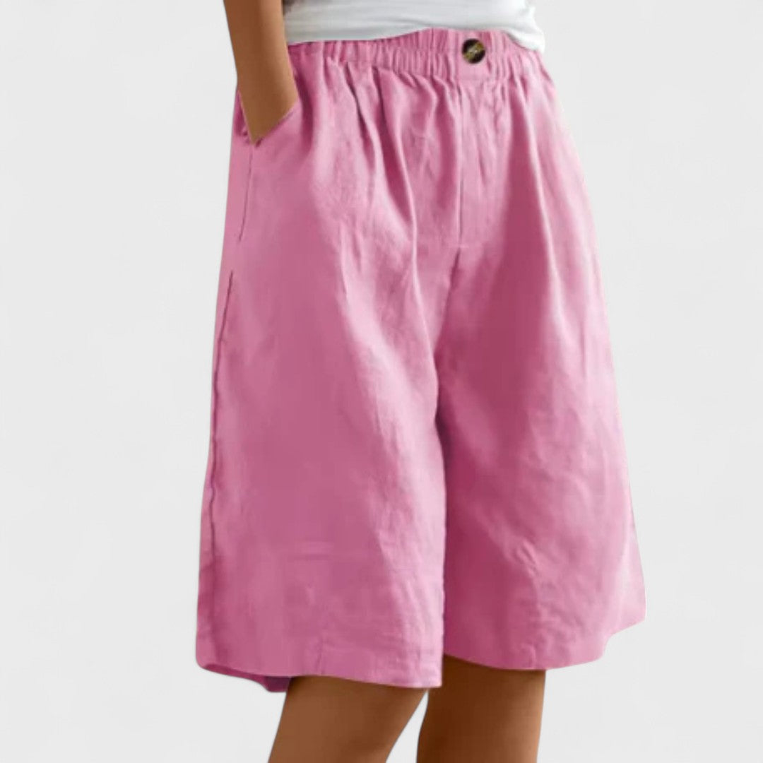 Dominique Chastelier | Army Green Linen Bermuda Shorts