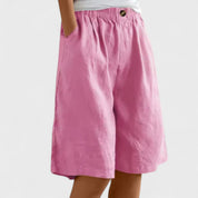 Dominique Chastelier | Army Green Linen Bermuda Shorts