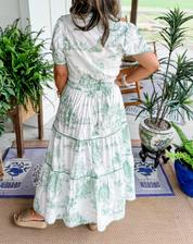 Marguerite Vosclaire | Classic Toile Maxi Dress in White & Brown