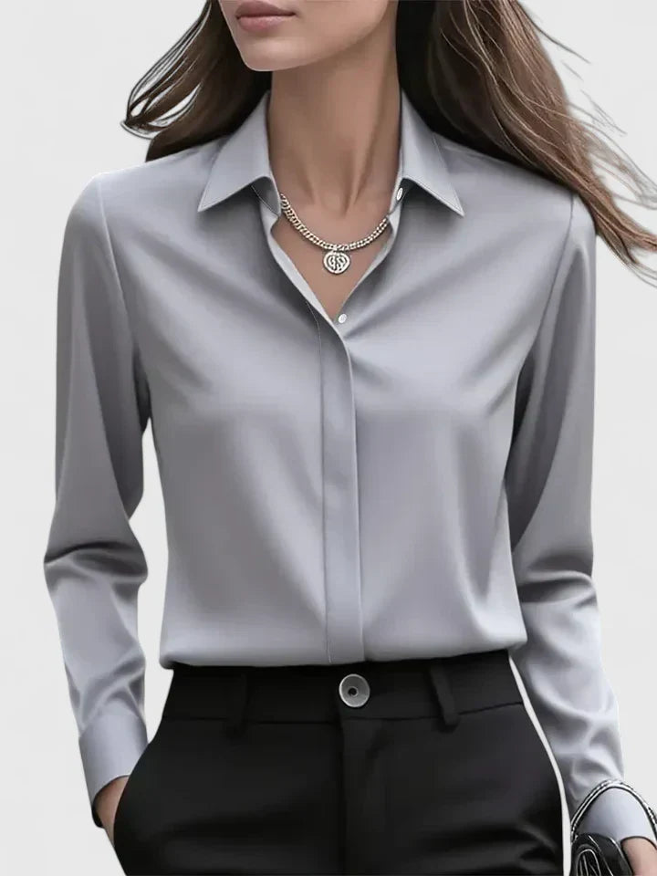 Rosalind Fairverne | White Long Sleeve Button-Down Shirt
