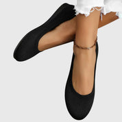 Viviane Lecourbet | Black Knit Ballet Flats with Anti-Slip Sole