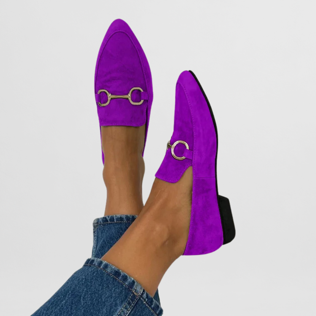 Ottoline Fairverne | Green Suede Horsebit Loafers