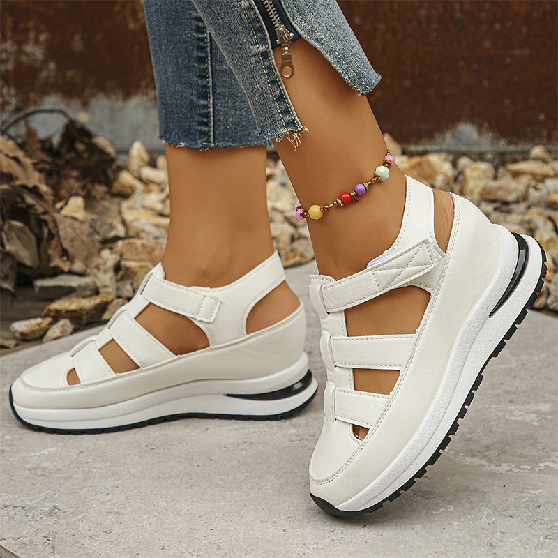 Giselle Ravencourt | Black Platform Gladiator Sandal Sneakers