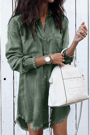 Théophile Beauclaire | Washed Denim Shirt Dress Long Sleeve