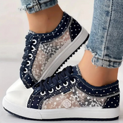 Isabeau Montclair | Orthopedic Lace-Up Sneakers in Blue