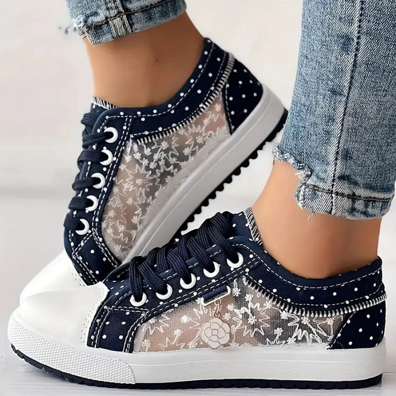 Isabeau Montclair | Orthopedic Lace-Up Sneakers in Blue