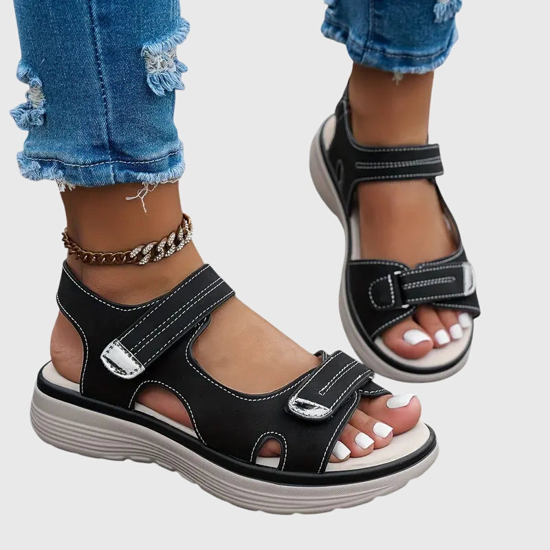 Veronique Ashgrove | Orthopedic Platform Sandals in Taupe
