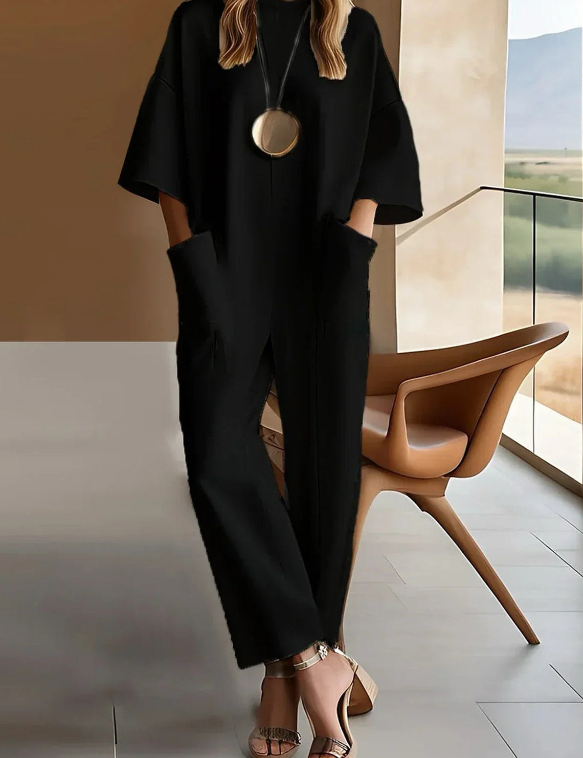 Cosette Fairmont | White Wide-Leg Jumpsuit with Deep Pockets