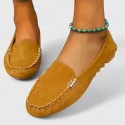 Eloise Blackthorn | Teal Suede Flat Slip-On Loafer