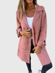 Camille Fontaine | Pink Button-Front Blazer Coat