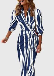 Ottilie Sancerre | Orange & Pink Geometric Print Wrap Midi Dress