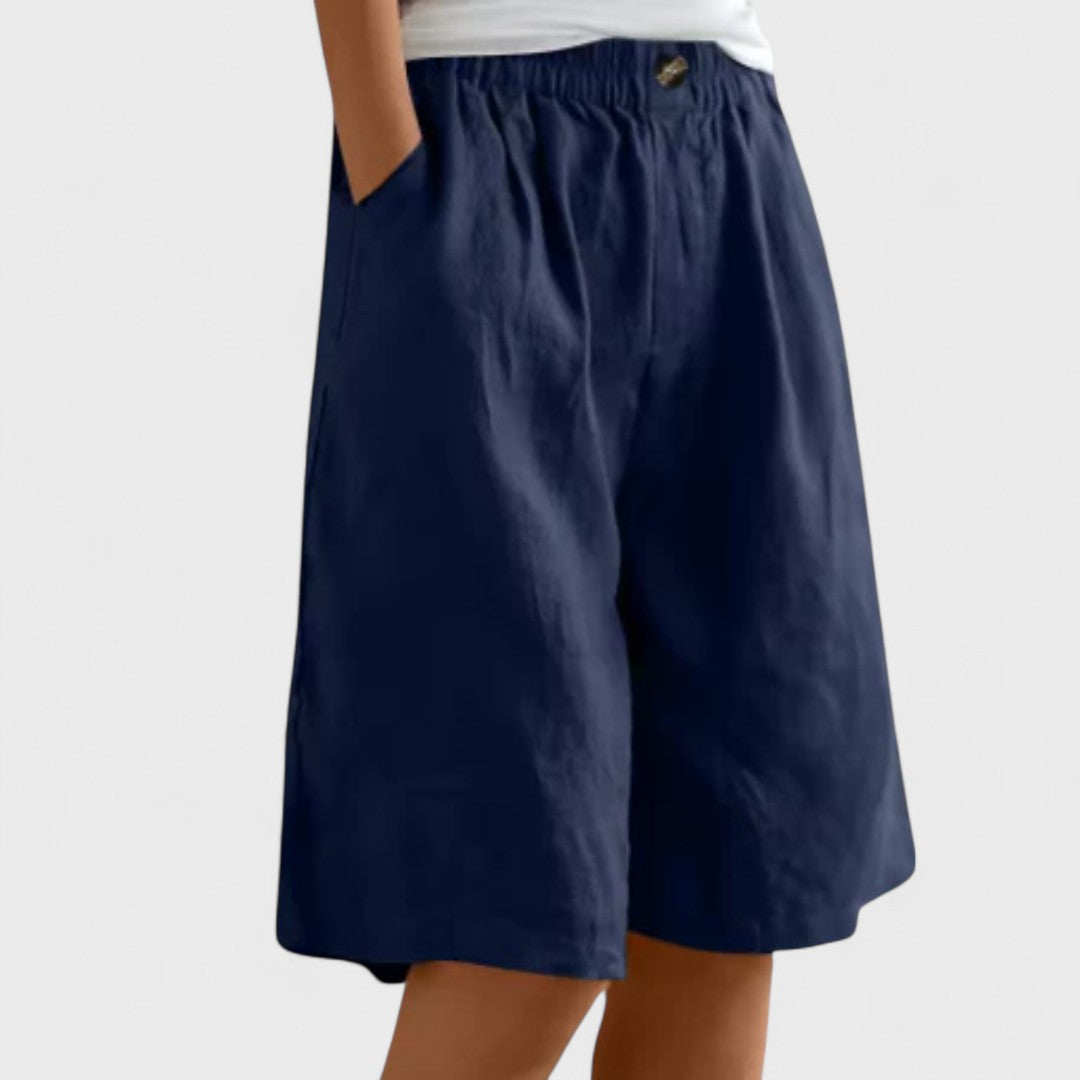 Dominique Chastelier | Army Green Linen Bermuda Shorts