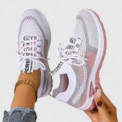 Adeline Beauchamp | Orthopedic Mesh Sneakers in Pink Beige