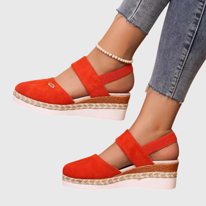 Marceline Fontverre | Beige Espadrille Wedge Orthopedic Sandals