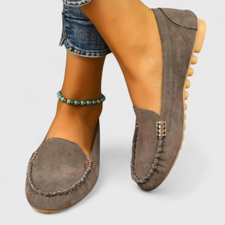 Eloise Blackthorn | Teal Suede Flat Slip-On Loafer
