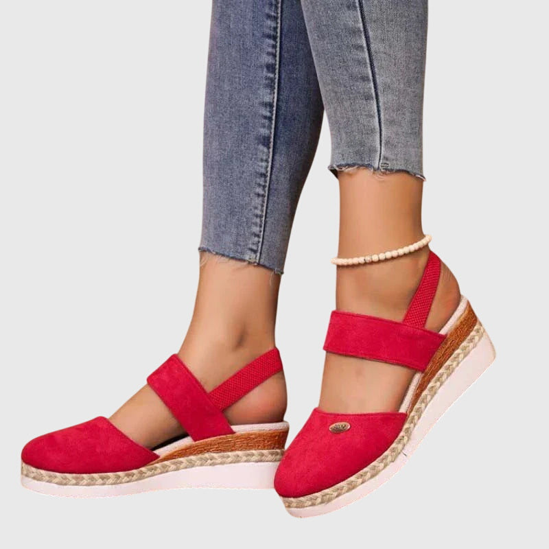 Marceline Fontverre | Beige Espadrille Wedge Orthopedic Sandals