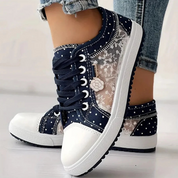 Isabeau Montclair | Orthopedic Lace-Up Sneakers in Blue