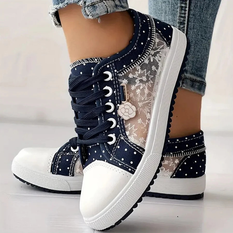 Isabeau Montclair | Orthopedic Lace-Up Sneakers in Blue
