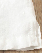 Margot Villeneuve | Pink Linen Button Front Crew Neck Short Sleeve Top