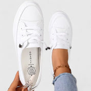 Emmeline Beaufort | White Lace-Up Orthopedic Sneakers