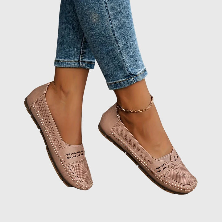 Marguerite Delvaux | Beige Orthopedic Slip-On Flats