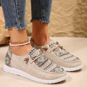 Theodora Kensington | Women's Tribal Print Canvas Slip-On Sneakers