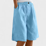 Dominique Chastelier | Army Green Linen Bermuda Shorts