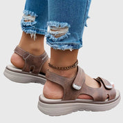 Veronique Ashgrove | Orthopedic Platform Sandals in Taupe