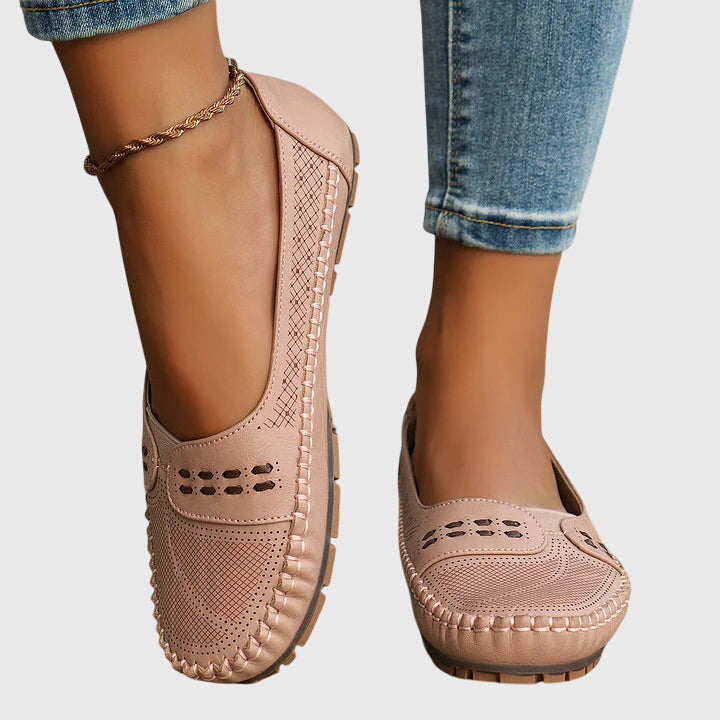 Marguerite Delvaux | Beige Orthopedic Slip-On Flats