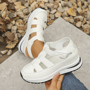 Giselle Ravencourt | Black Platform Gladiator Sandal Sneakers
