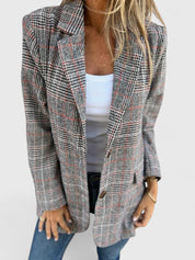 Isabelle Thornton | Grey Plaid Oversized Blazer