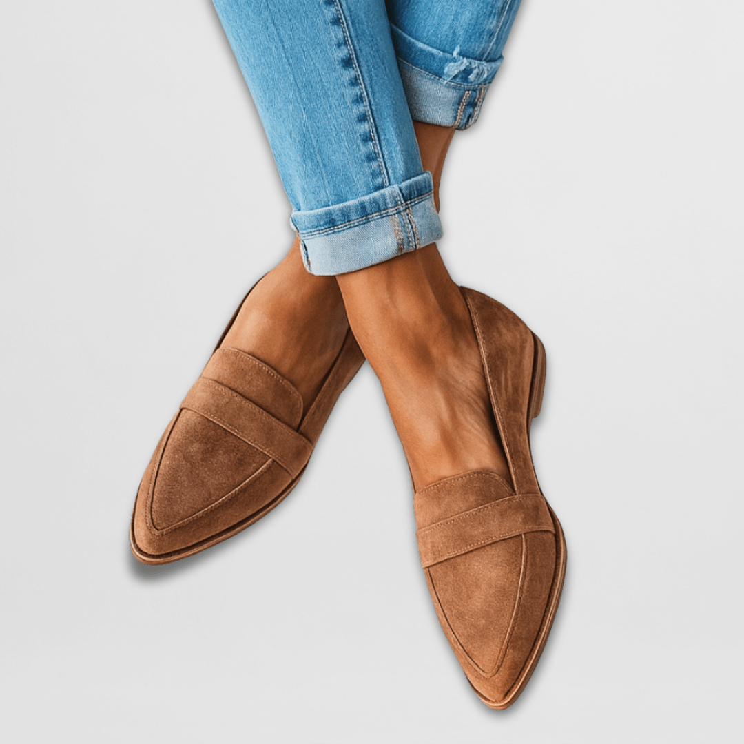 Florianne Kenswick | Orthopedic Soft Suede Loafers in Tan