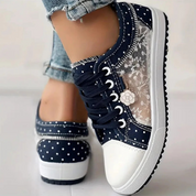 Isabeau Montclair | Orthopedic Lace-Up Sneakers in Blue