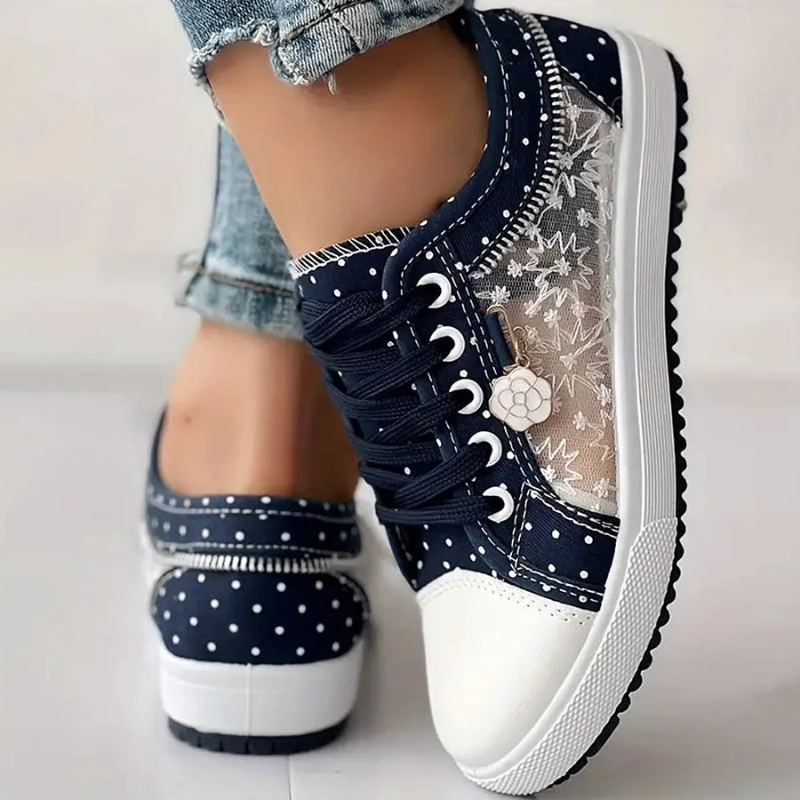 Isabeau Montclair | Orthopedic Lace-Up Sneakers in Blue