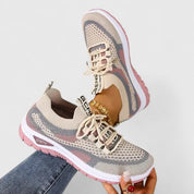 Adeline Beauchamp | Orthopedic Mesh Sneakers in Pink Beige