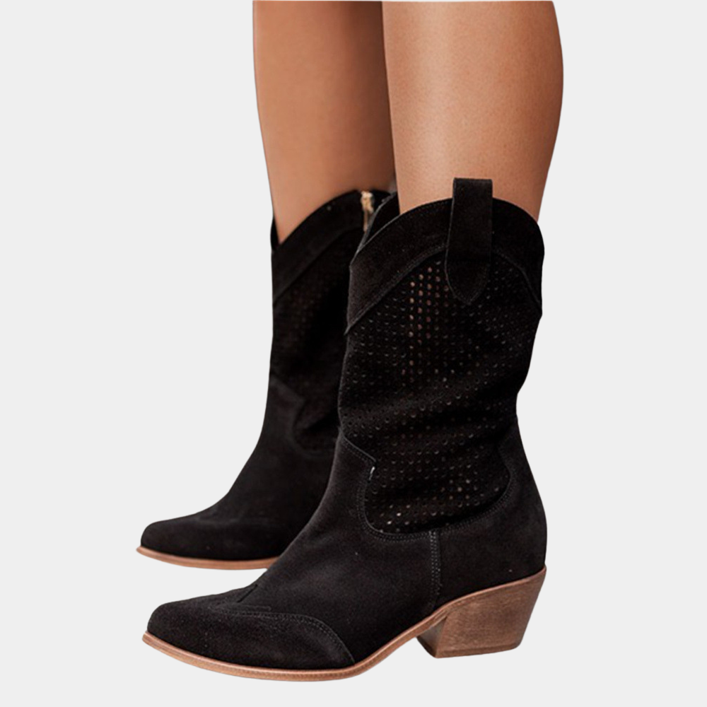 Alessandra Fontverde | White Orthopedic Cowboy Boots with Perforated Detail