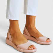Seraphelle Duchêne | Yellow Open Toe Platform Wedge Slingback Sandals