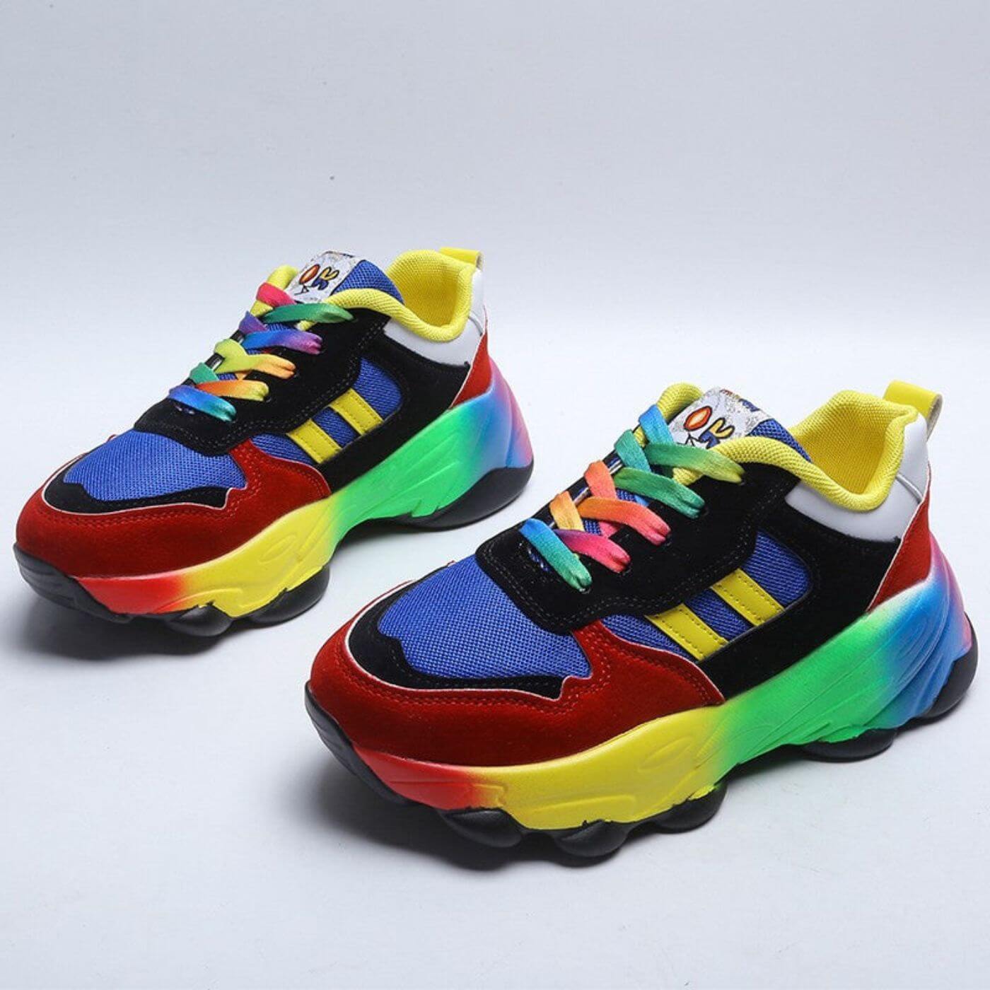 Violette Charpentier | Rainbow Platform Orthopedic Chunky Sneakers