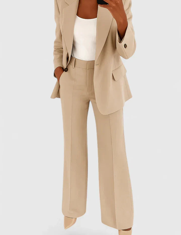 Octavie Lerondeau | Black Wide-Leg Two-Piece Blazer Suit Set