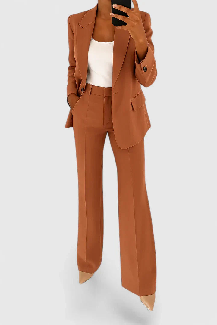 Octavie Lerondeau | Black Wide-Leg Two-Piece Blazer Suit Set