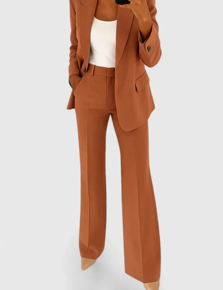Octavie Lerondeau | Black Wide-Leg Two-Piece Blazer Suit Set