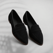 Corinna Ashwell | Black Suede Pointed Toe Loafers