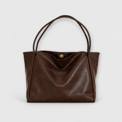 Eloise Marchetti | Black Faux Leather Oversized Tote Bag