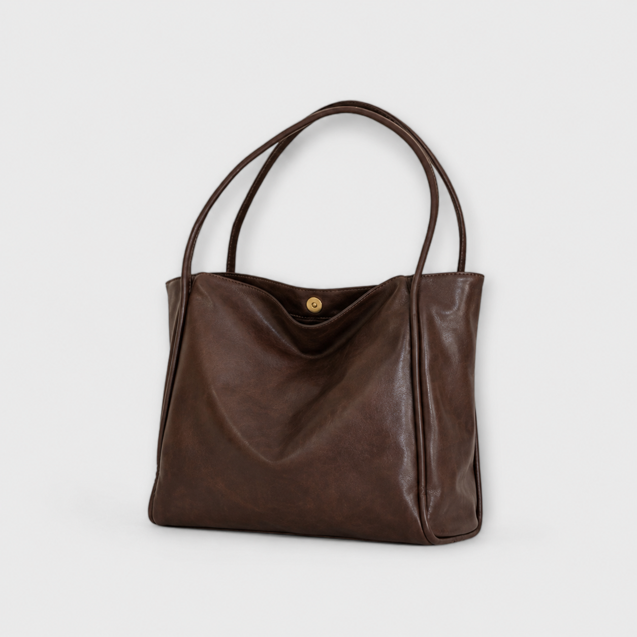 Eloise Marchetti | Black Faux Leather Oversized Tote Bag