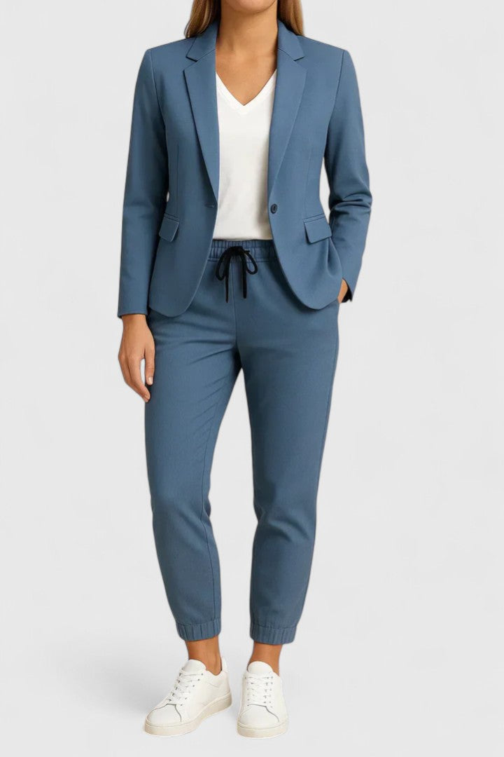 Alexandrine Beaupont | Blue Tailored Blazer & Jogger Co-ord Set