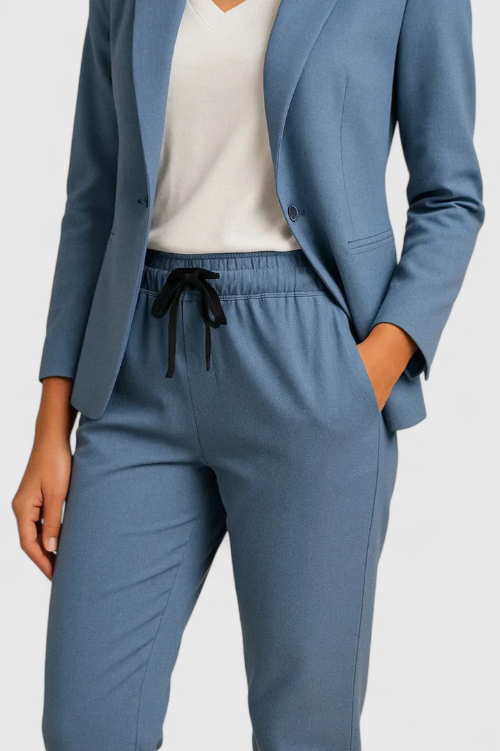 Alexandrine Beaupont | Blue Tailored Blazer & Jogger Co-ord Set
