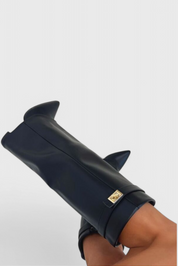 Simone Delacourt | Cream Suede Fold-Over Knee-High Boots