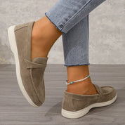 Séraphine Wentworth | Grey Suede Slip-On Loafers for Women