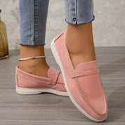 Séraphine Wentworth | Grey Suede Slip-On Loafers for Women